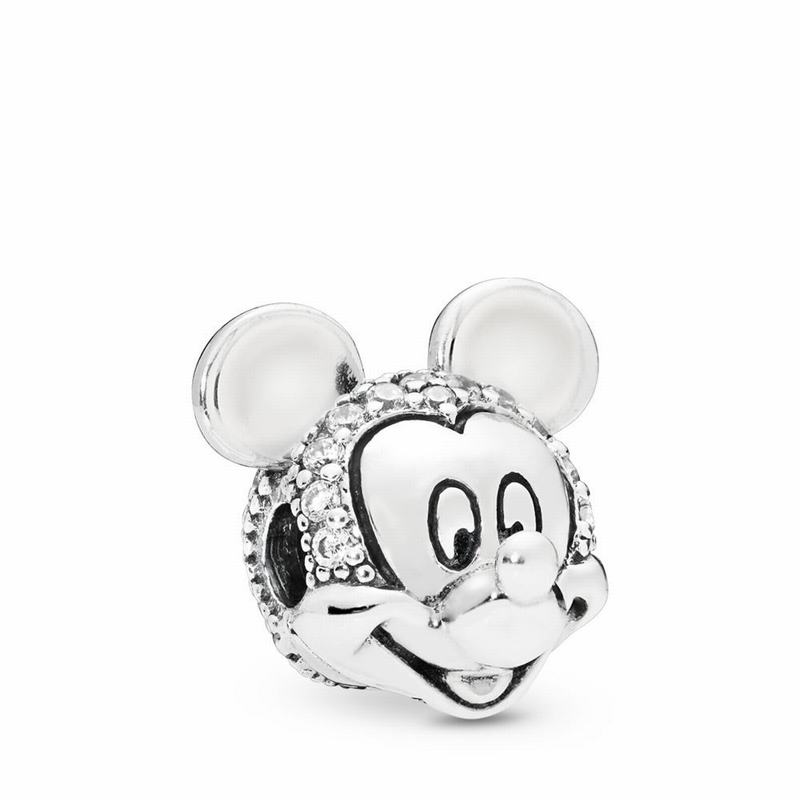 Pandora Disney Shimmering Mickey Portrait Clip Ireland - Sterling Silver/Cubic Zirconia - 309685SGW